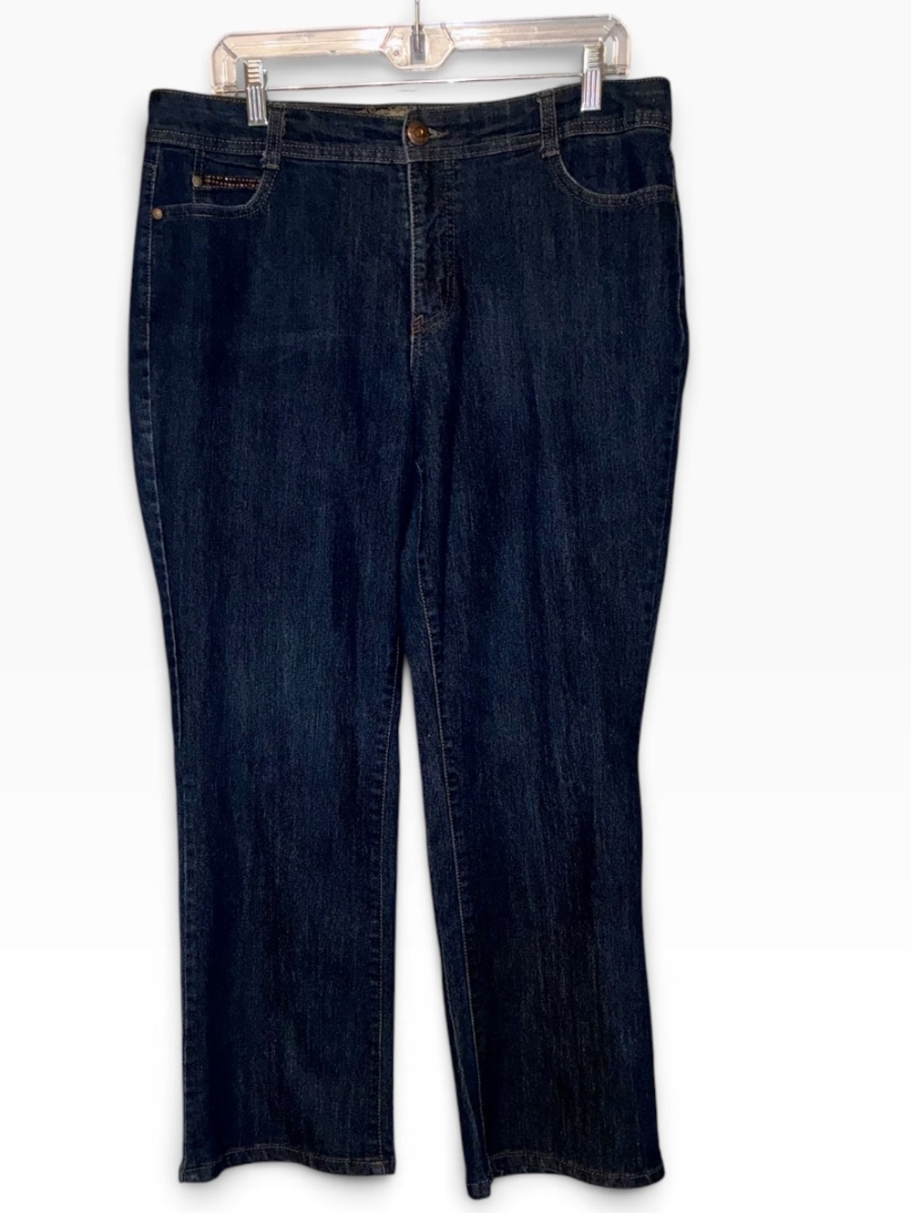 Hannah Becky Petite Straight Leg Stretch Blue Denim Jeans Style H271-PTE-RNS